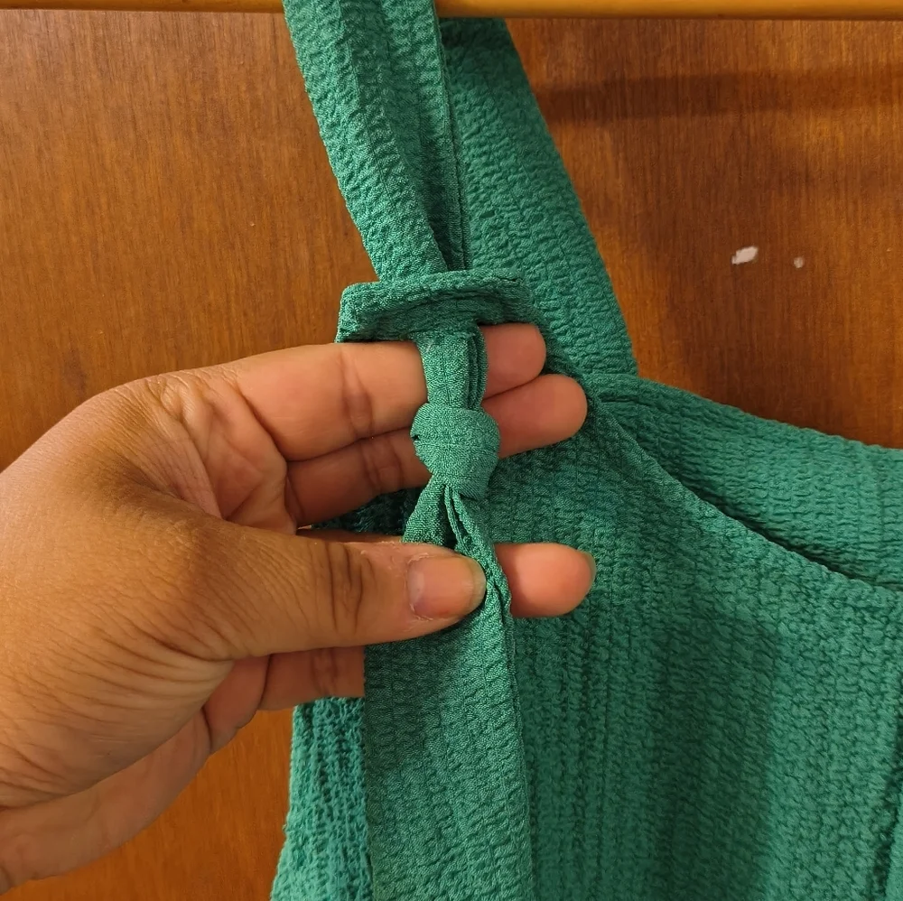 SHEIN Curve Vibrant Green Textured Romper - Picture 4 of 4